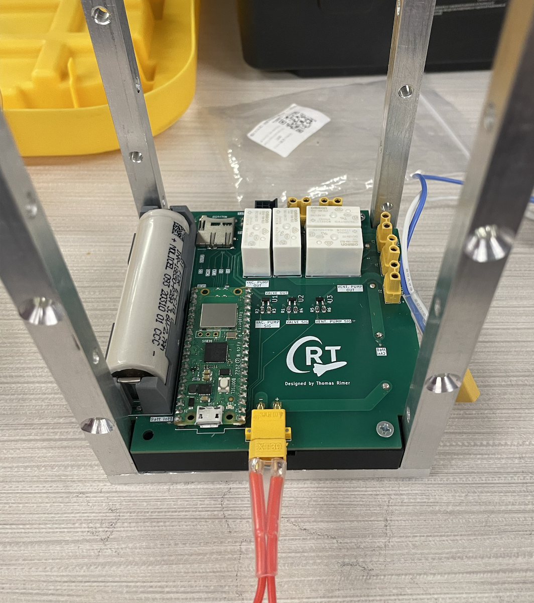Closeup of payload power board