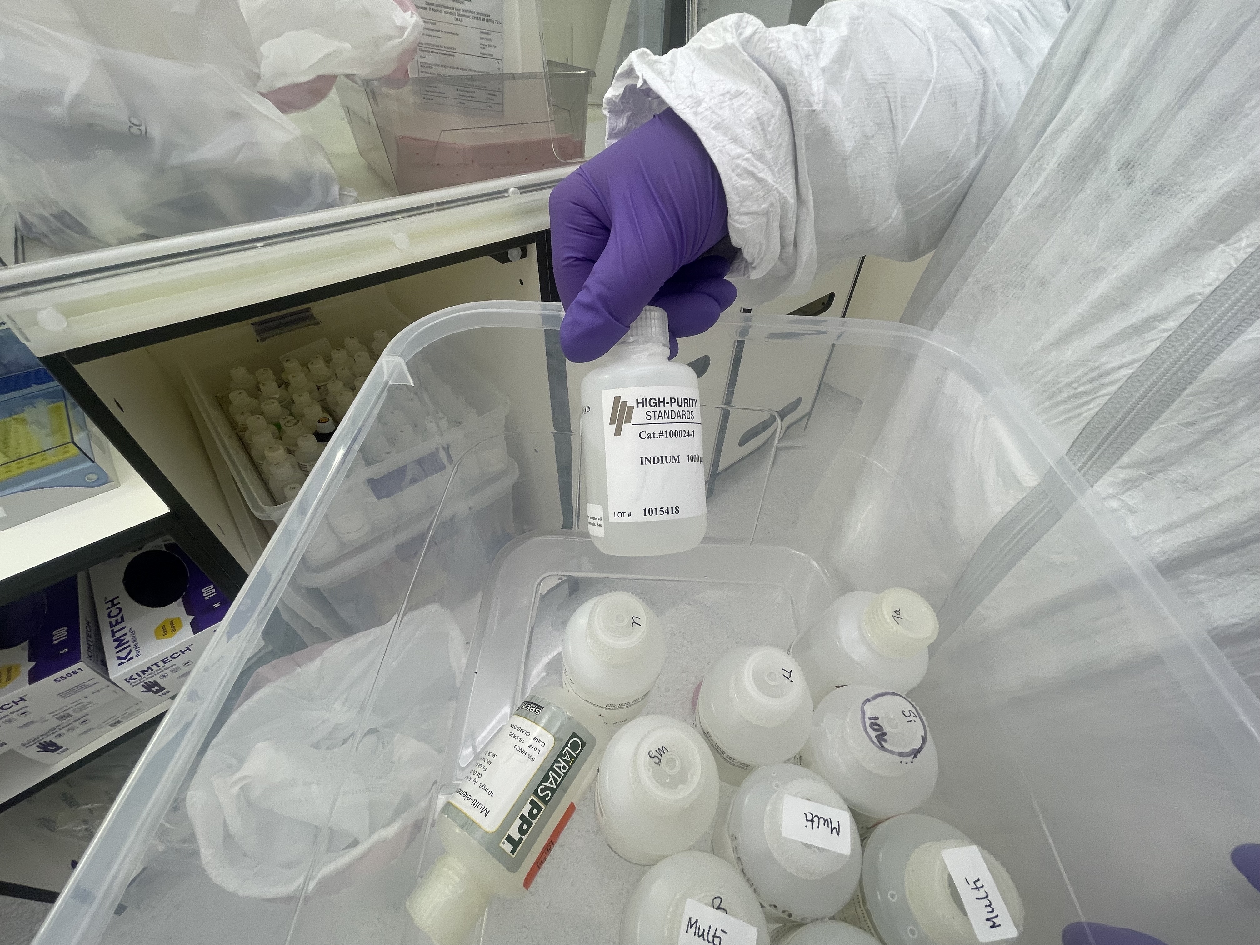 Bottle of metal solutions